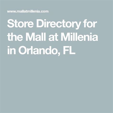 millenia store directory.